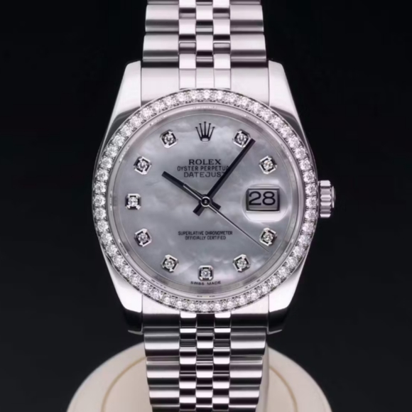Rolex Diamond Oyster Perpetual Datejust 26mm Watch - Picture 7 of 10